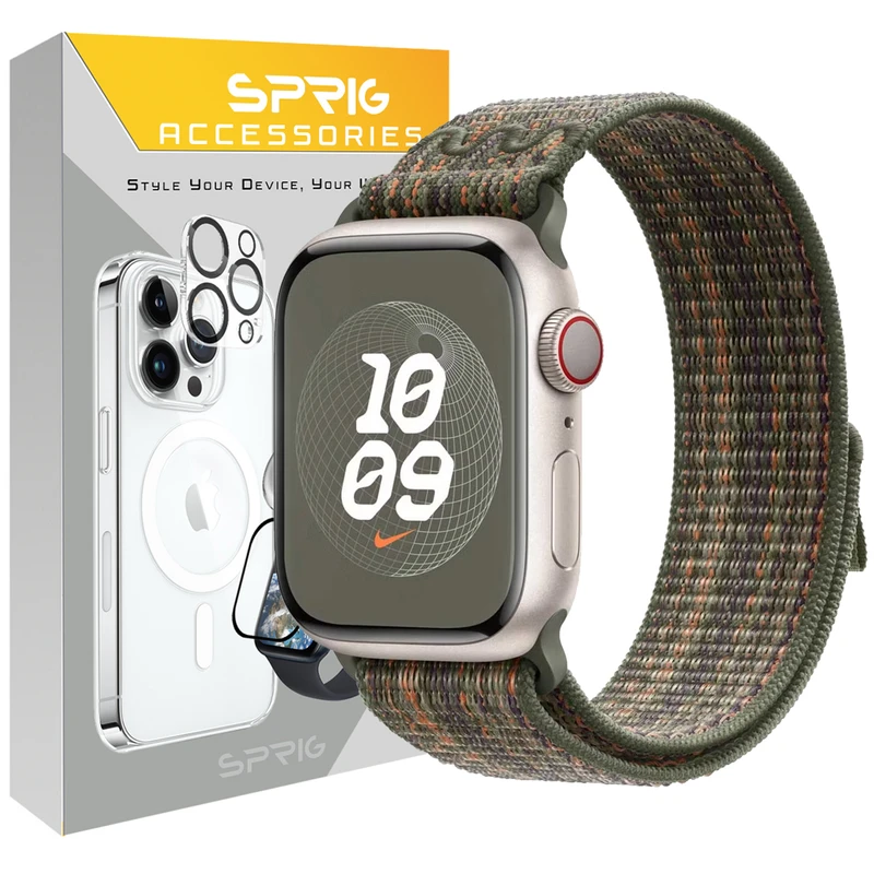 بند اسپریگ مدل NK Sporty Nylon مناسب برای اپل واچ Series Se 44mm