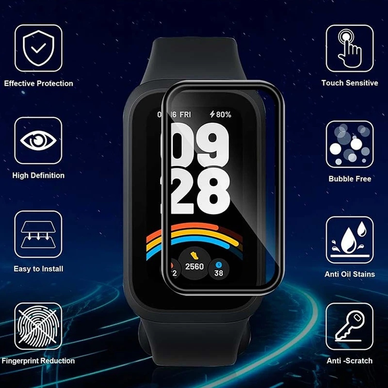 محافظ صفحه نمایش نایت مدل Nano Pmma KT مناسب برای ساعت هوشمند شیائومی Smart Band 9 Active بسته دو عددی