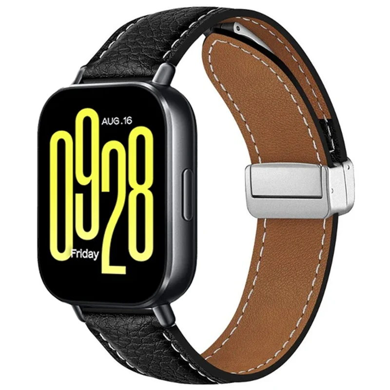 بند اسپریگ مدل Leather Mag Guard مناسب برای ساعت هوشمند شیائومی Redmi Watch 5 Active به همراه کاور