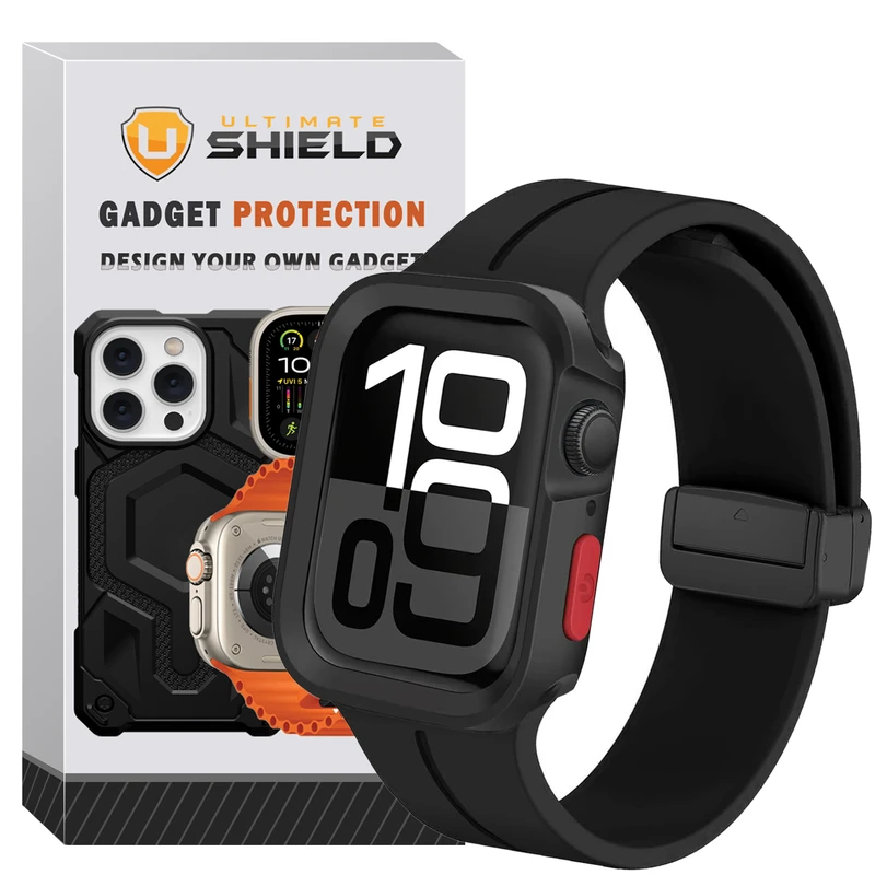 بند آلتیمیت شیلد مدل SIC Mag Defender مناسب برای اپل واچ سری 7/8/9 سایز 45mm به همراه کاور