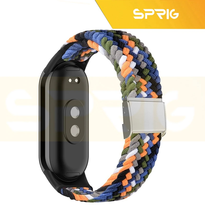 بند اسپریگ مدل BraidedSGK-CLGuard مناسب برای ساعت هوشمند شیائومی Mi band 8 به همراه کاور