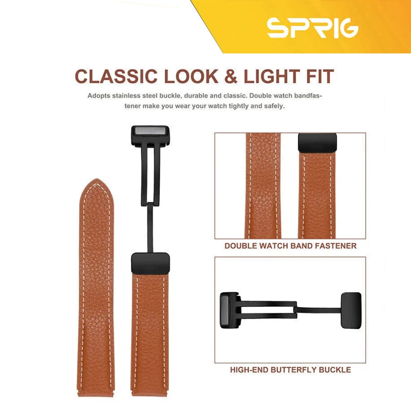 بند اسپریگ مدل MAG Leather TW مناسب برای ساعت هوشمند گلوریمی GX Race size 22mm