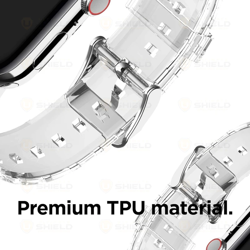 بند آلتیمیت شیلد مدل Transparent Silicone مناسب برای اپل واچ Series 7 41mm