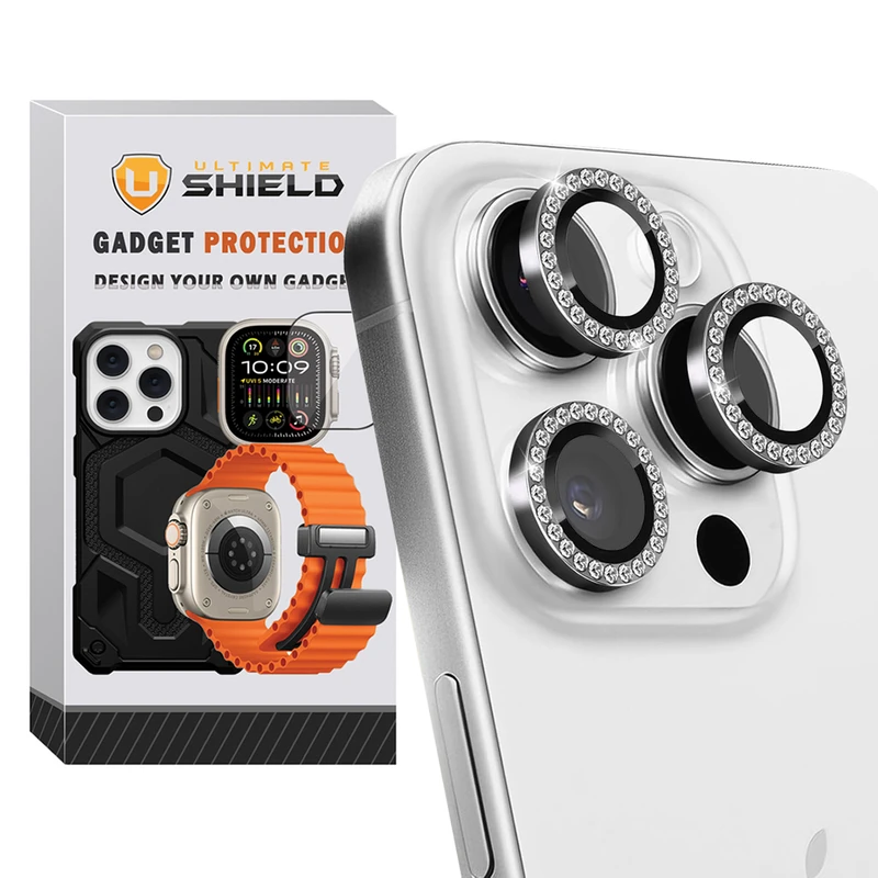 محافظ لنز دوربین آلتیمیت شیلد مدل Ring Diamond UL مناسب برای گوشی موبایل اپل iPhone 15 Pro / 15 Pro Max