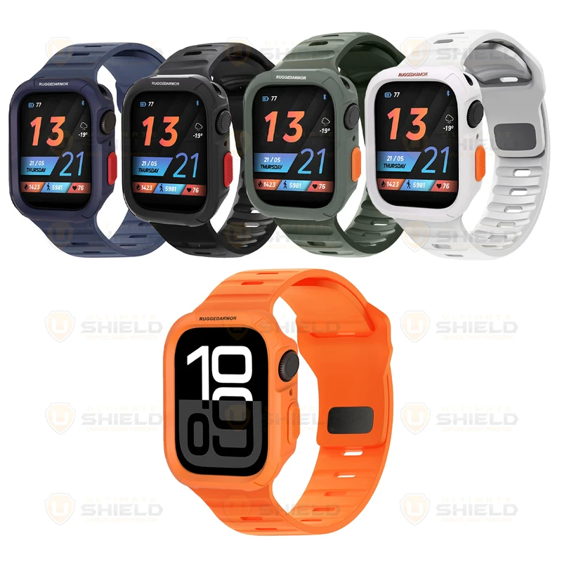 بند آلتیمیت شیلد مدل SPG Rugged مناسب برای اپل واچ Series 10 سایز 42mm به همراه کاور
