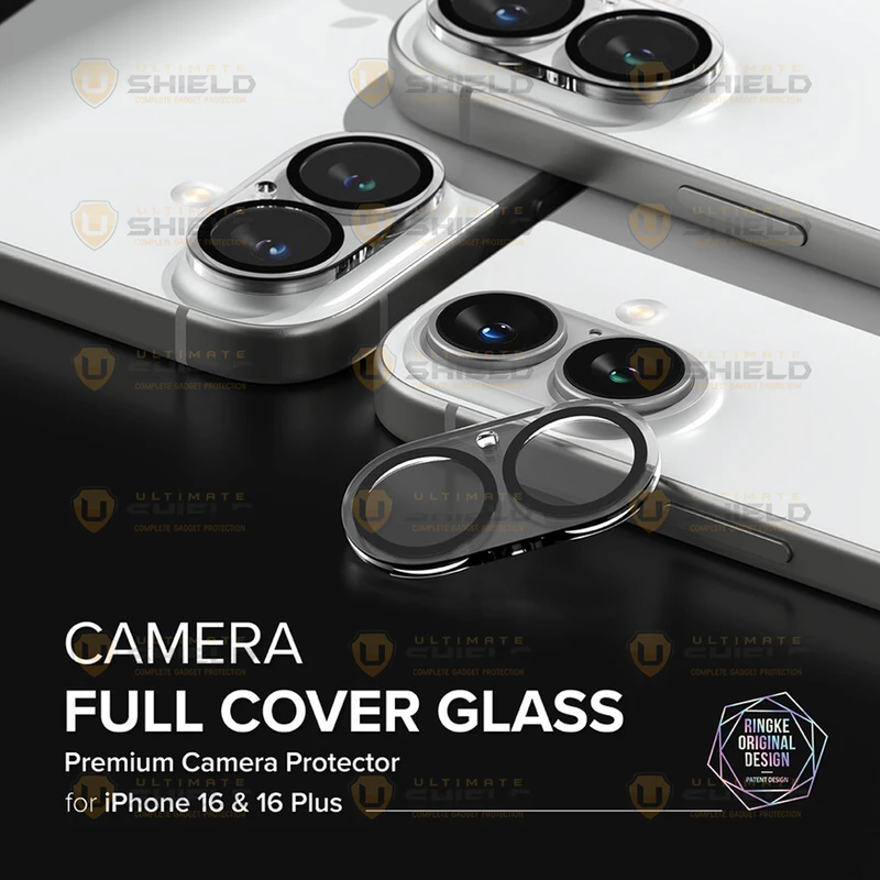 محافظ لنز دوربین آلتیمیت شیلد مدل Glass 3D UL مناسب برای گوشی موبایل اپل iPhone 16 / 16 Plus