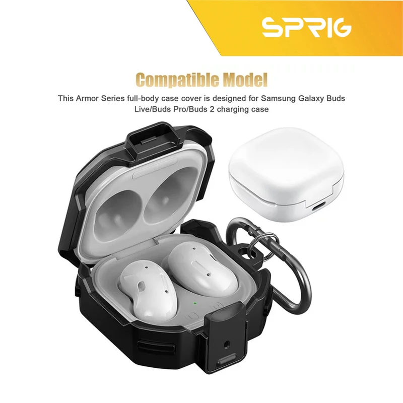 کاور اسپریگ مدل EggShell-SP مناسب برای کیس سامسونگ Galaxy buds 2 / buds pro / buds live / buds 2 Pro