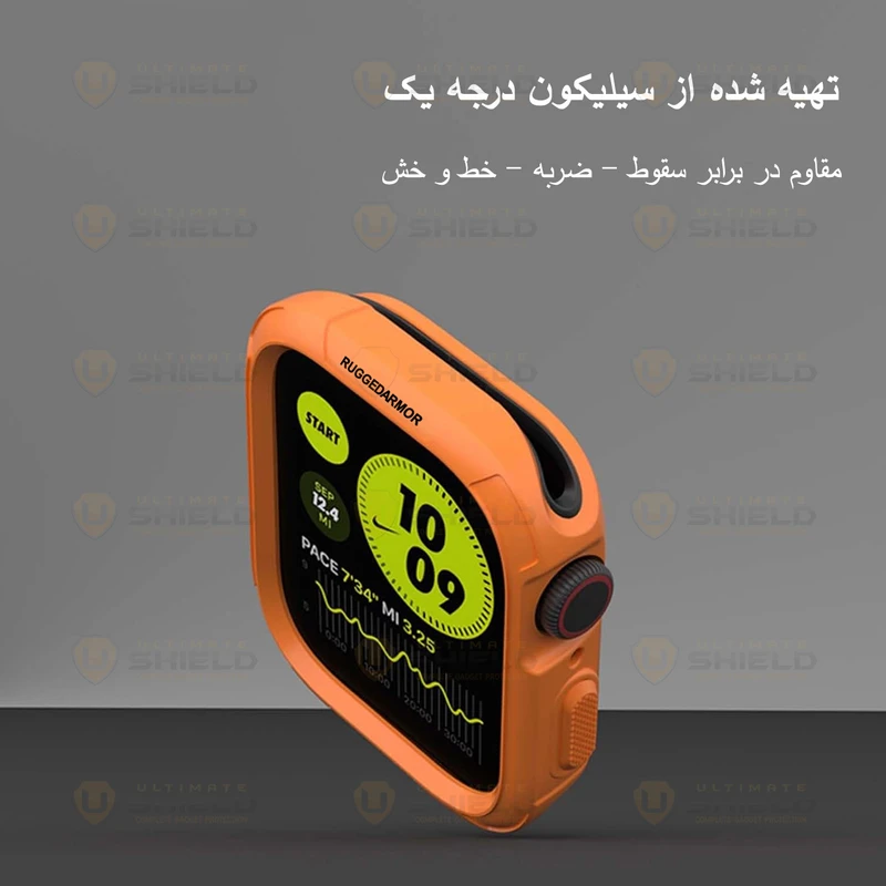 بند آلتیمیت شیلد مدل SPG Rugged مناسب برای اپل واچ Series 10 سایز 42mm به همراه کاور