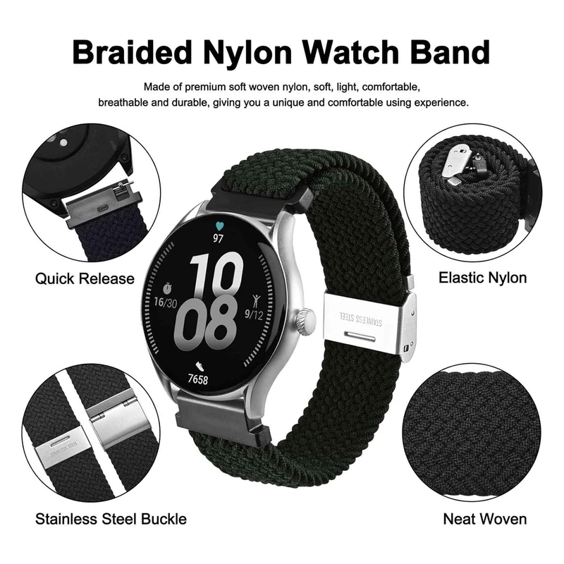 بند اسپریگ مدل Braided SGK TW مناسب برای ساعت هوشمند سامسونگ Galaxy Watch 3 45mm / Gear S3 Frontier / Gear S3 classic size 22mm