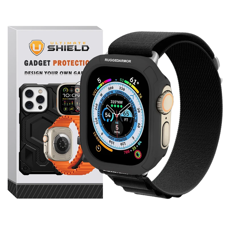 بند آلتیمیت شیلد مدل Alpine Rugged مناسب برای اپل واچ سری Ultra / Ultra 2 سایز 49mm به همراه کاور