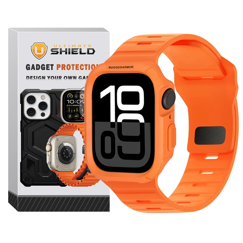 بند آلتیمیت شیلد مدل SPG Rugged مناسب برای اپل واچ Series 10 سایز 42mm به همراه کاور