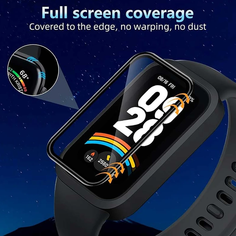 محافظ صفحه نمایش ام‌گلس مدل Nano Pmma MG مناسب برای ساعت هوشمند شیائومی Smart Band 9 Active بسته سه عددی