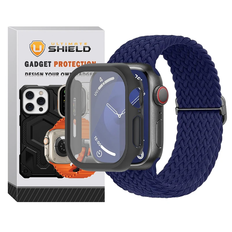 بند آلتیمیت شیلد مدل Braided GRD مناسب برای اپل واچ Series 7 45mm به همراه کاور