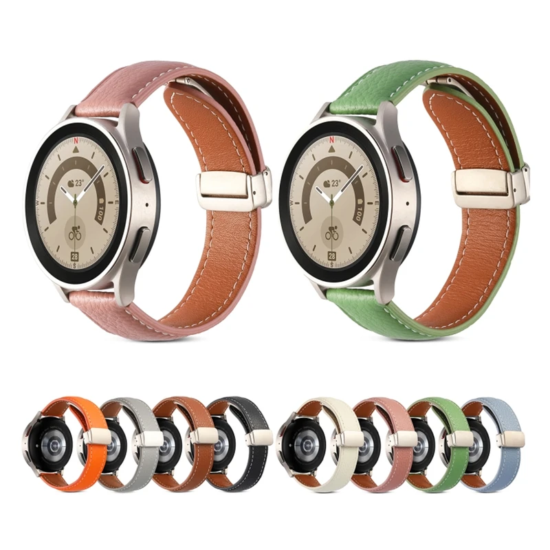 بند گلستیک مدل Mag Leather GL TW مناسب برای ساعت هوشمند میبرو سری Lite 2 / Lite 3 / Lite 3 Pro سایز 22mm
