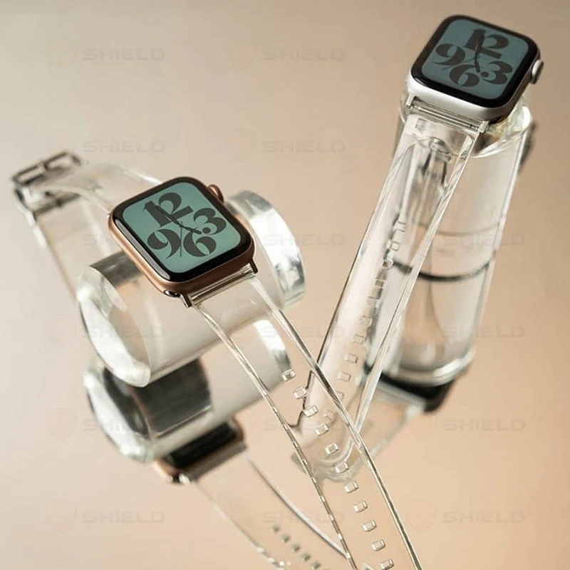 بند آلتیمیت شیلد مدل Transparent Silicone مناسب برای اپل واچ سری 10 سایز 46mm