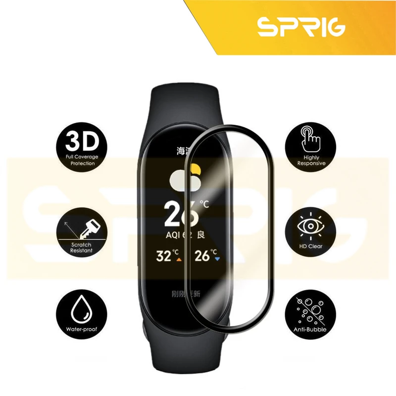 محافظ صفحه نمایش اسپریگ مدل Pmma-SPG مناسب برای ساعت هوشمند شیائومی Mi band 10 مجموعه 2 عددی