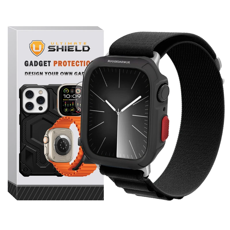بند آلتیمیت شیلد مدل Alpine Rugged مناسب برای اپل واچ سری 7/8/9 سایز 41mm به همراه کاور