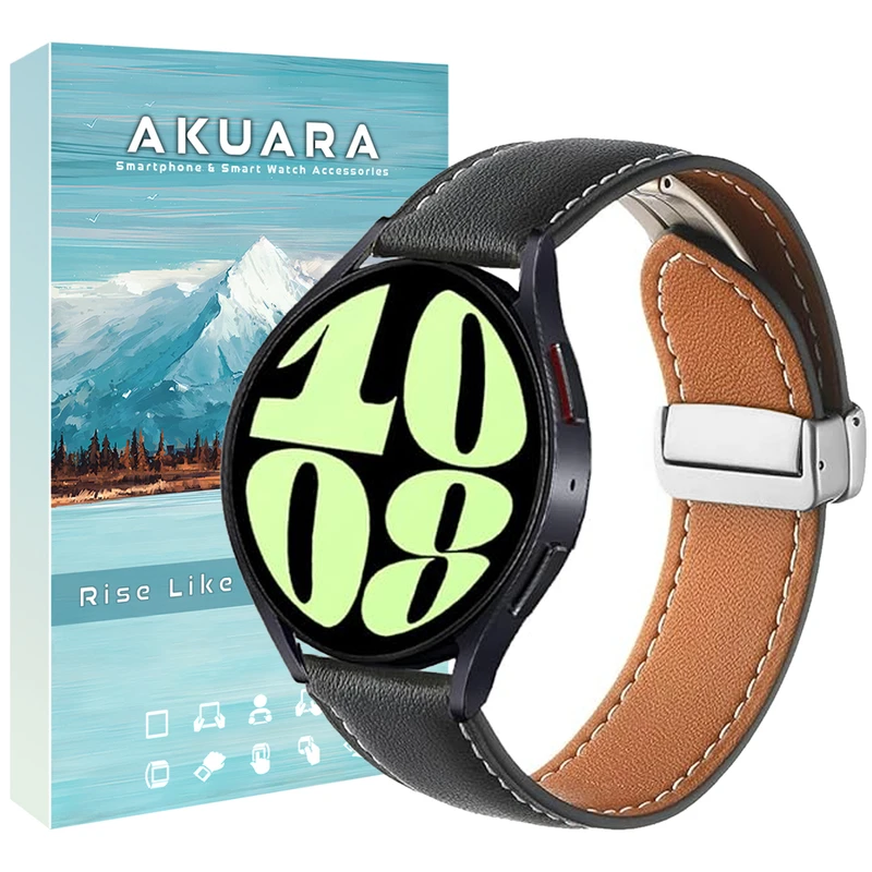 بند آکوآرا مدل Leathery Magnet AK مناسب برای ساعت هوشمند شیائومی Redmi Watch 5 Active / Watch 5 Lite