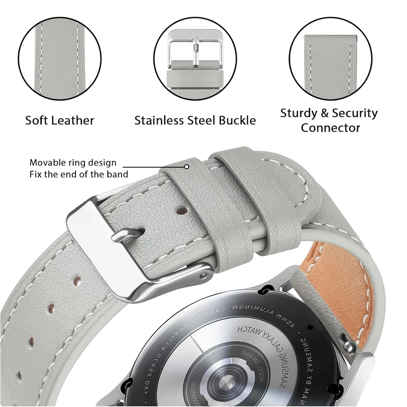 بند اسپریگ مدل SMP GRY مناسب برای ساعت هوشمند سامسونگ Galaxy watch 4 40mm / Watch 4 44mm / Watch 4 Classic 42mm / Watch 4 classic 46mm