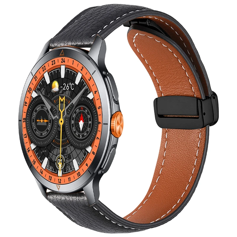 بند اسپریگ مدل MAG Leather TW مناسب برای ساعت هوشمند گلوریمی GX Race size 22mm