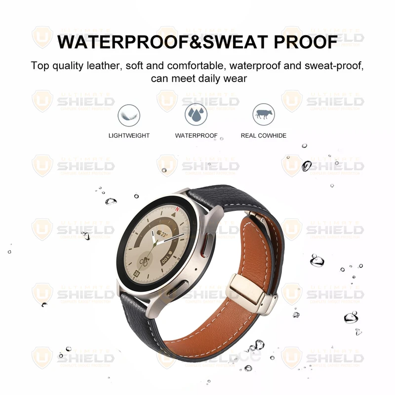 بند آلتیمیت شیلد مدل MAG Leather TW مناسب برای ساعت هوشمند ریولینک 4Plus 46mm