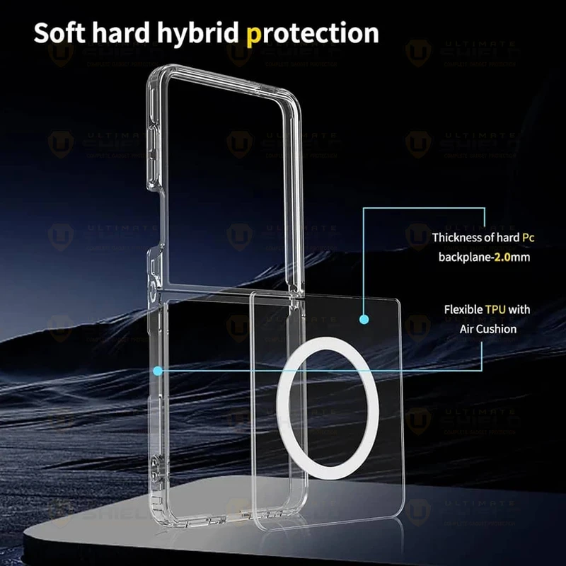کاور آلتیمیت شیلد مدل Clear Magsafe UL مناسب برای گوشی موبایل سامسونگ Galaxy Z Flip 7
