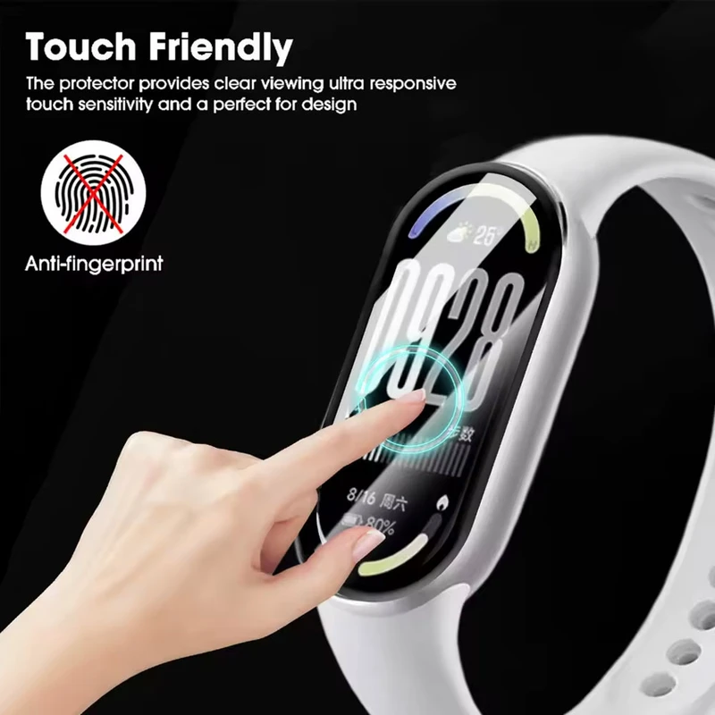 محافظ صفحه نمایش پلاس مدل PMMA PL مناسب برای ساعت هوشمند شیائومی Mi Band 10 بسته چهار عددی