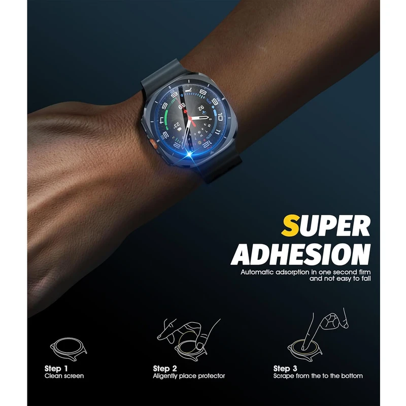 محافظ صفحه نمایش شیشه‌ای هاپلایت مدل Glass-HL مناسب برای ساعت هوشمند سامسونگ Galaxy Watch 7 Ultra 47mm بسته سه عددی