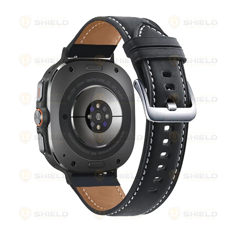 بند آلتیمیت شیلد مدل Leather SM BK مناسب برای ساعت هوشمند سامسونگ Galaxy Watch 7 Ultra 47mm
