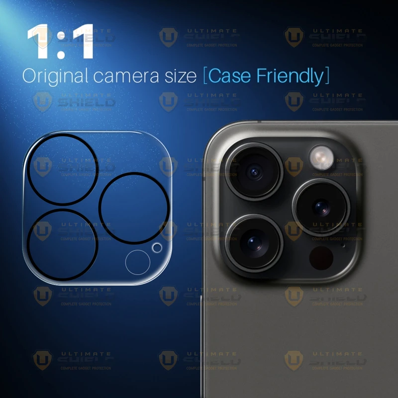 محافظ لنز دوربین آلتیمیت شیلد مدل Glass 3D UL مناسب برای گوشی موبایل اپل iPhone 16 Pro / 16 Pro Max