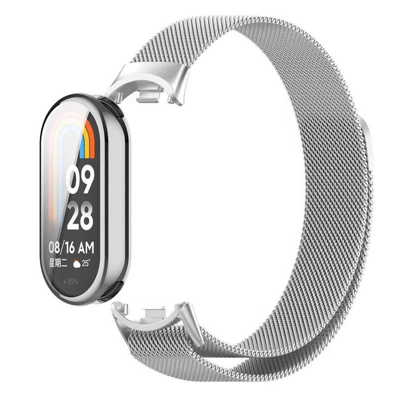 بند آکوآرا مدل Milanese GRDS مناسب برای مچ بند هوشمند شیائومی Mi Band 10 به همراه کاور