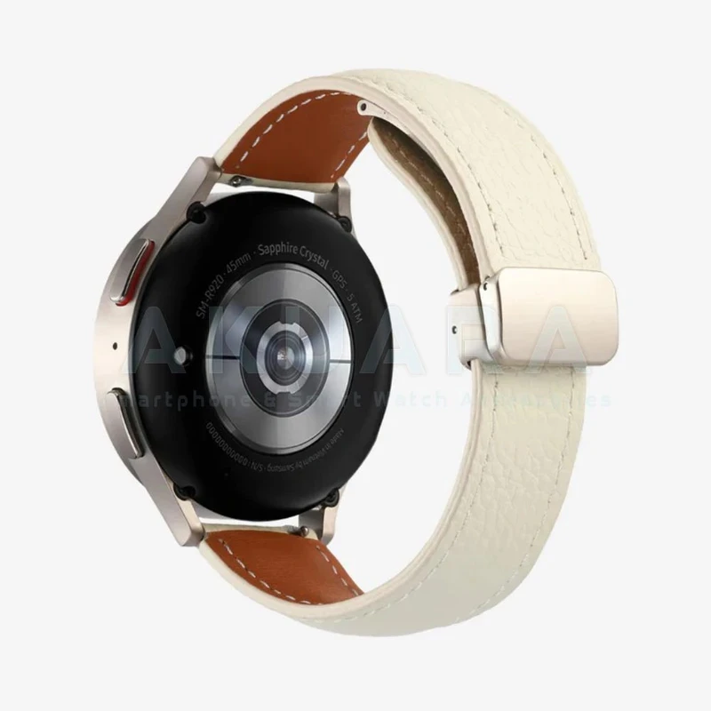 بند ساعت آکوآرا مدل Magnetic Leather AK مناسب برای ساعت هوشمند گلوریمی M2 Max LTD سایز 22mm
