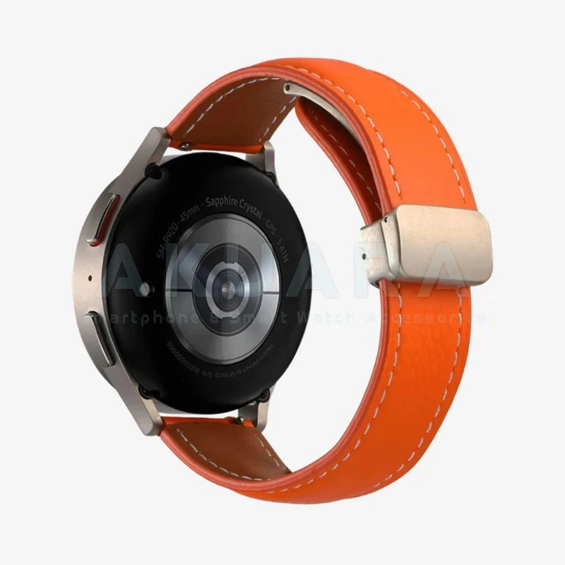 بند ساعت آکوآرا مدل Magnetic Leather AK مناسب برای ساعت هوشمند میبرو لایت 2 / لایت 3 / لایت 3 پرو سایز 22mm