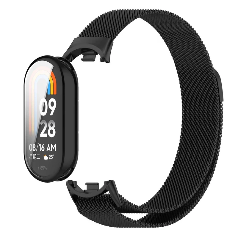 بند آکوآرا مدل Milanese GRDS مناسب برای مچ بند هوشمند شیائومی Mi Band 10 به همراه کاور