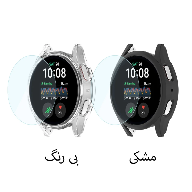کاور هاپلایت مدل PC Bumper HL مناسب برای ساعت هوشمند سامسونگ Galaxy Watch 7 40mm به همراه محافظ صفحه نمایش