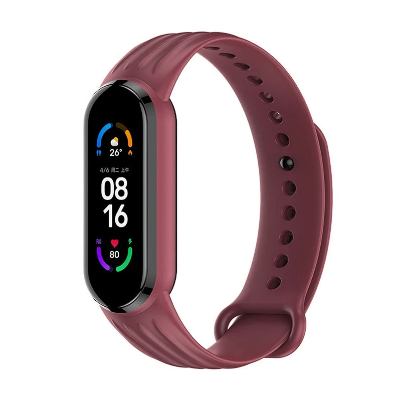 بند هاپلایت مدل Stripy Silicone HL مناسب برای ساعت هوشمند شیائومی Mi band 7