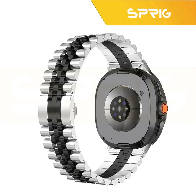 بند اسپریگ مدل 5Bead DualC-SLV W8 مناسب برای ساعت هوشمند سامسونگ Galaxy Watch 8 40mm / 8 44mm / 8 Classic 46mm