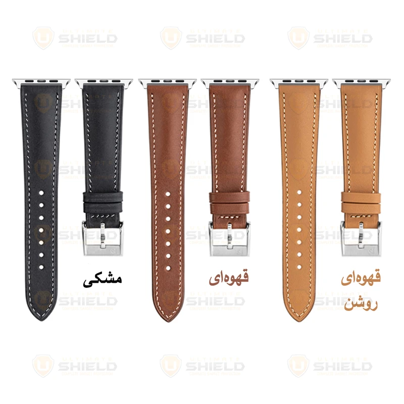 بند آلتیمیت شیلد مدل Leather SM SL مناسب برای اپل واچ 41 میلی متری سری 8