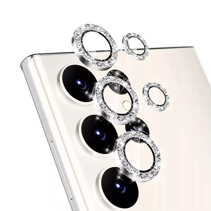 محافظ لنز دوربین رینگی هاپلایت مدل Glittery HL مناسب برای گوشی موبایل سامسونگ Galaxy S24 Ultra