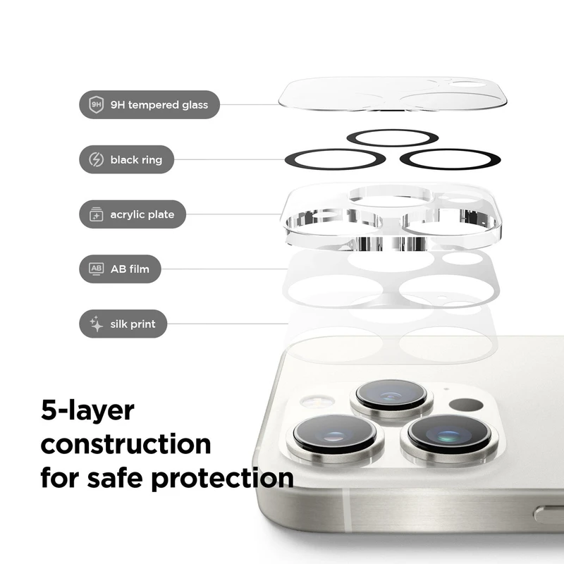 محافظ لنز دوربین پلاس مدل Glass 3D PL مناسب برای گوشی موبایل اپل iPhone 16 Pro / 16 Pro Max