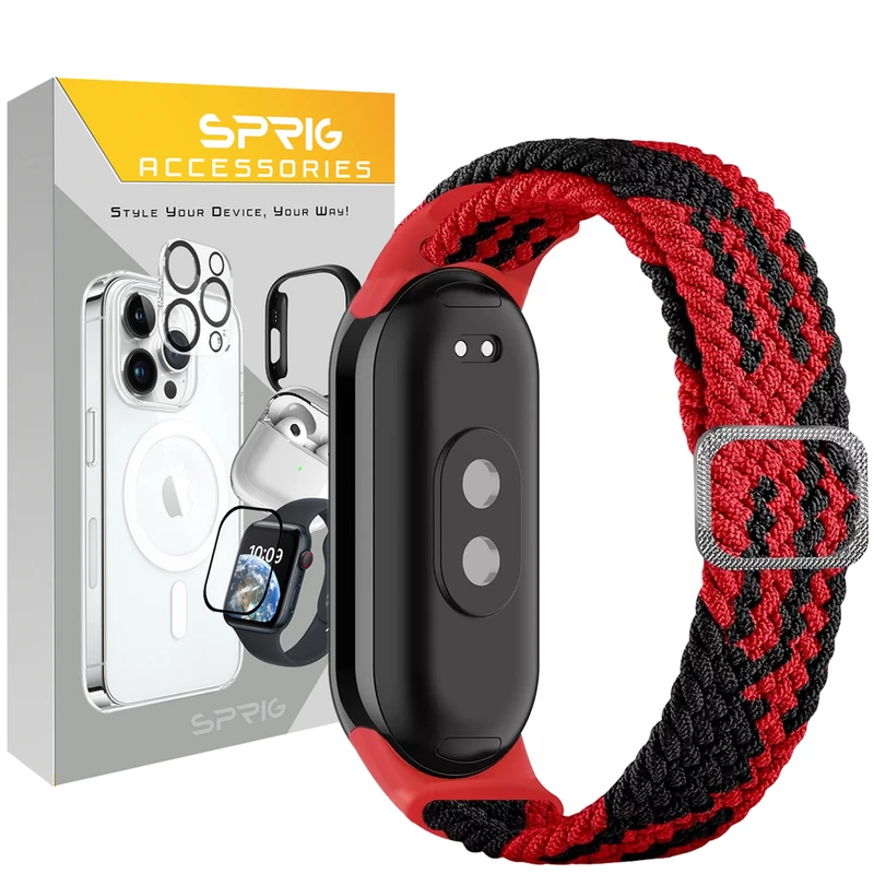 بند اسپریگ مدل Braided Dual colors مناسب برای ساعت هوشمند شیائومی Mi band 10