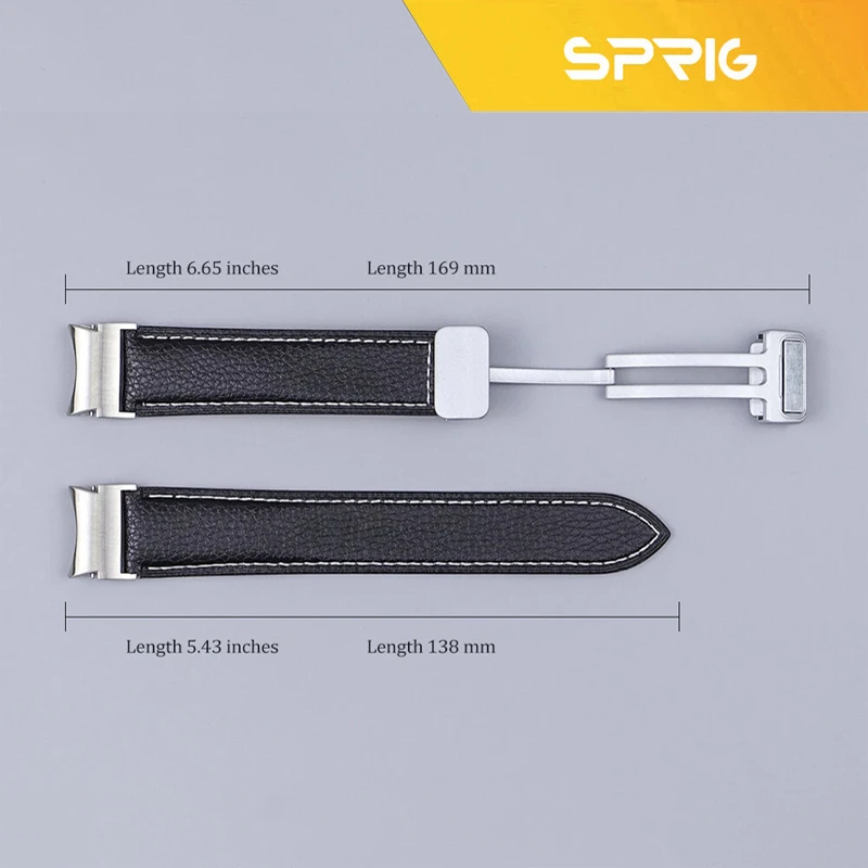 بند اسپریگ مدل Leather Mag ORG مناسب برای ساعت هوشمند سامسونگ  Galaxy Watch 4 40mm/4 44mm/5 40mm/5 44mm