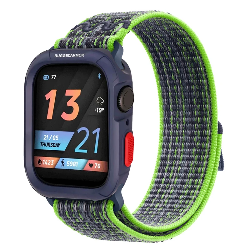 بند اسپریگ مدل Nylon NK Rugged مناسب برای اپل واچ 45 میلی متری سری 9 به همراه کاور