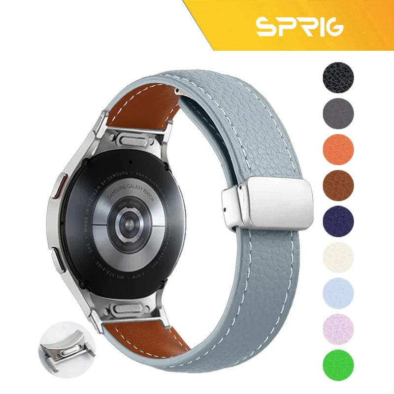 بند اسپریگ مدل Leather Mag ORG مناسب برای ساعت هوشمند سامسونگ Galaxy Watch 5 40mm / 6 40mm