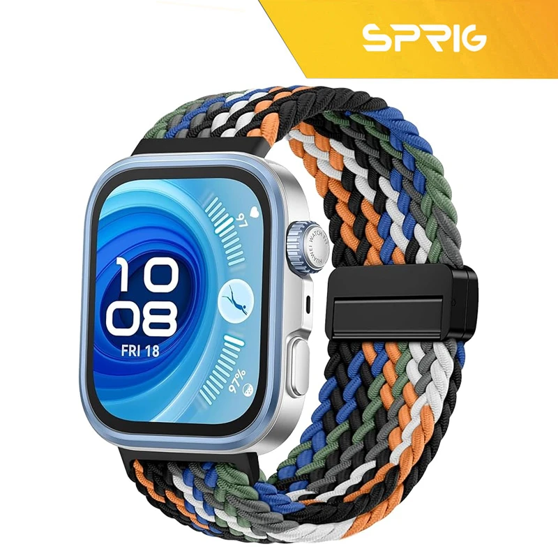 بند اسپریگ مدل Braided SL Magnet HWF-BK مناسب برای ساعت هوشمند هوآوی Fit 3/Fit 4/Fit 4 Pro 30mm