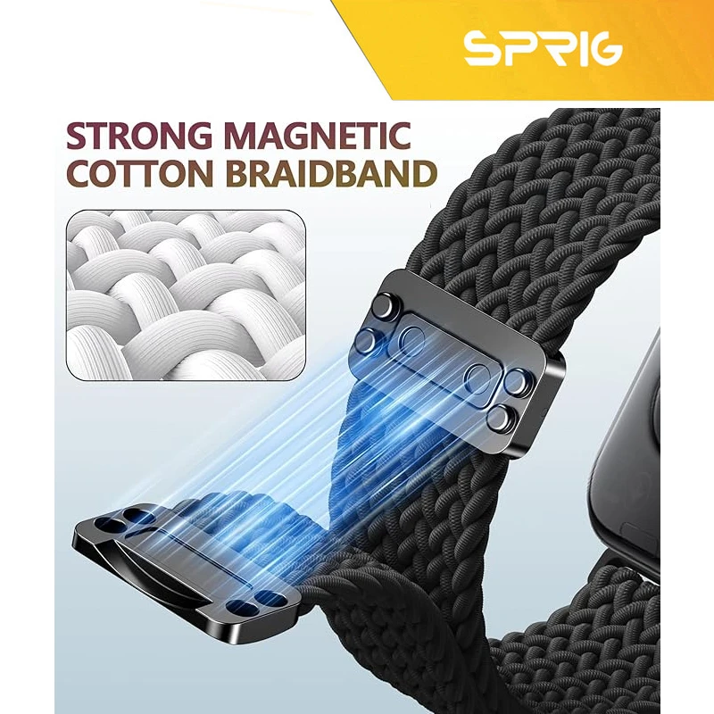 بند اسپریگ مدل Braided SL Magnet HWF-BK مناسب برای ساعت هوشمند هوآوی Fit 3/Fit 4/Fit 4 Pro 30mm