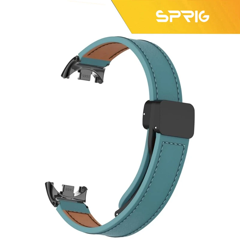 بند اسپریگ مدل Leather Magnet GU مناسب برای ساعت هوشمند شیائومی Mi band 8 12mm به همراه کاور