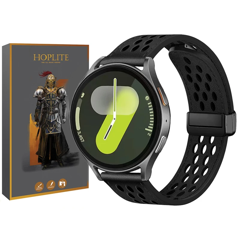 بند هاپلایت مدل Hole Leather Magnet HL مناسب برای ساعت هوشمند سامسونگ Galaxy watch 5 40mm / watch 5 44mm / watch 5 pro 45mm