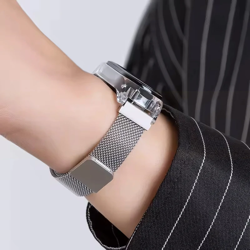 بند اسپریگ مدل Milanese Clear Guard مناسب برای ساعت هوشمند شیائومی Mi band 10 12mm