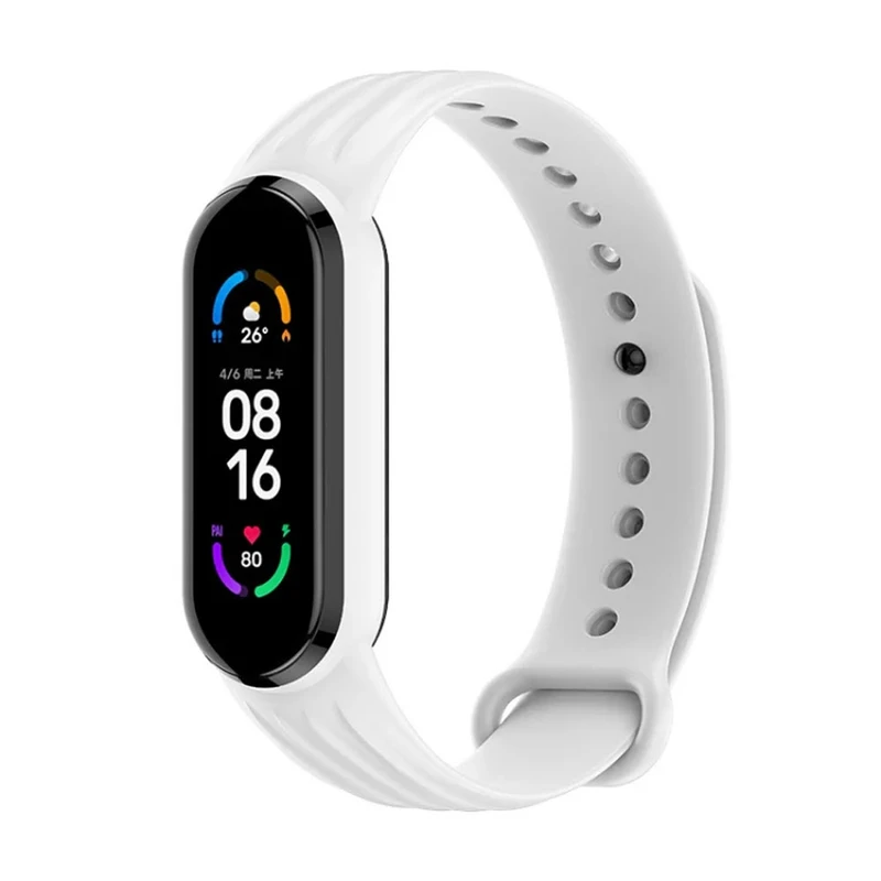 بند هاپلایت مدل Stripy Silicone HL مناسب برای ساعت هوشمند شیائومی Mi band 7